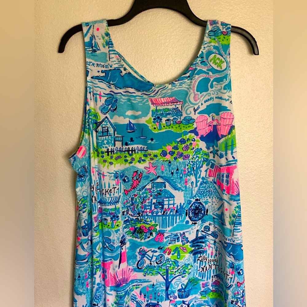 Lilly Pulitzer Kristen Swing Dress Whisper Blue Lilly Loves Nantucket Size XL